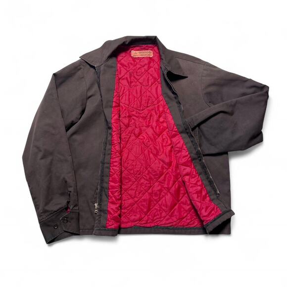 Custom Harley Davidson Patch 70s Vintage Canvas Quilt Lined Work Coat Jacket L - Picture 3 of 8